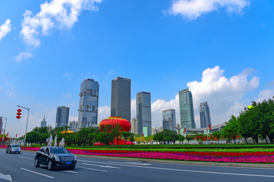 深圳市民中心的节日气氛