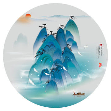 新中式水墨山水畫