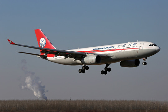 四川航空飞机降落