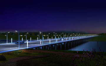 大橋夜景效果圖