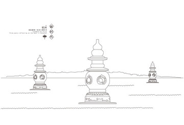 杭州地標(biāo)建筑杭州三潭印月