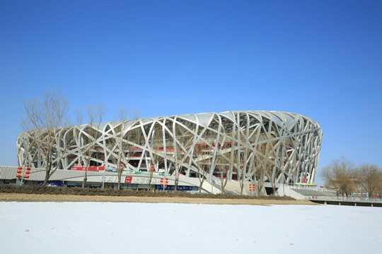 国家体育场雪景