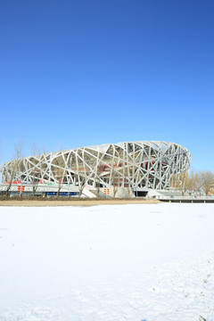 国家体育场雪景