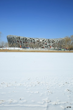 国家体育场雪景