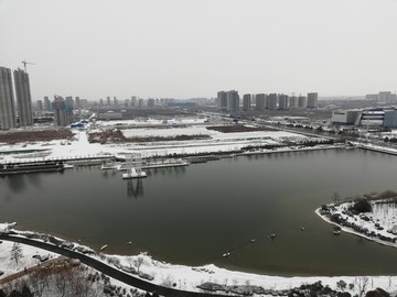 俯拍雪景