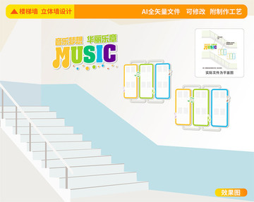 校园音乐楼道校园文化墙