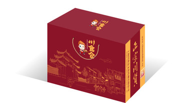 四川特產(chǎn)食品紅色禮盒包裝設(shè)計