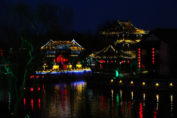 台儿庄古城夜景