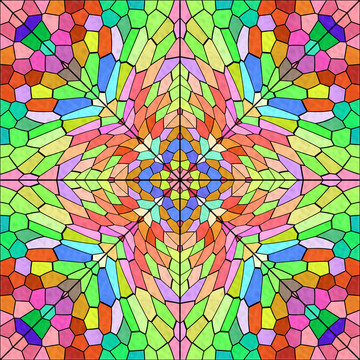 多彩染色玻璃漸變抽象幾何背景