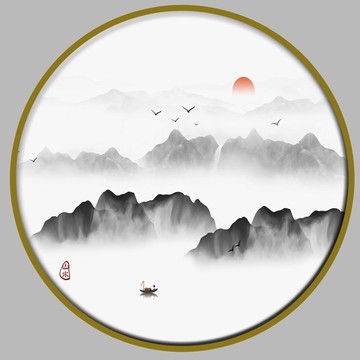 山水禅意画