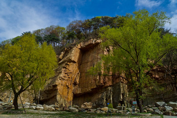 泰山桃花峪风光