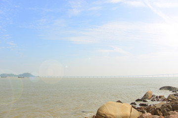 珠海九州岛及港珠澳大桥远景