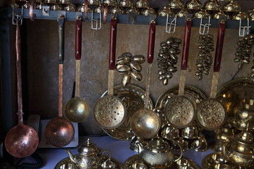 新疆铜器手工餐具
