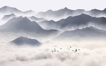 新中式水墨山水畫