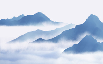 新中式抽象意境山水畫