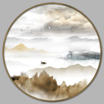 圓形山水畫