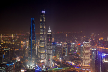 航拍上海摩天大楼夜景67