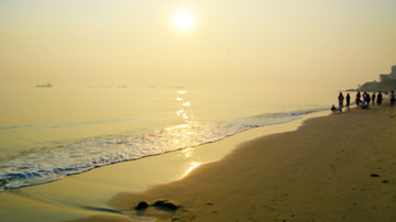 海边沙滩夕阳风景