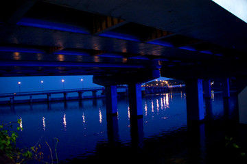 深圳湾桥梁夜景