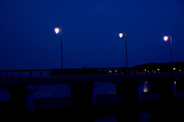 深圳湾桥梁夜景灯光