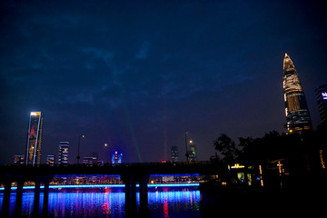 深圳湾夜景灯光