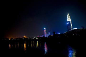 深圳湾夜景灯光