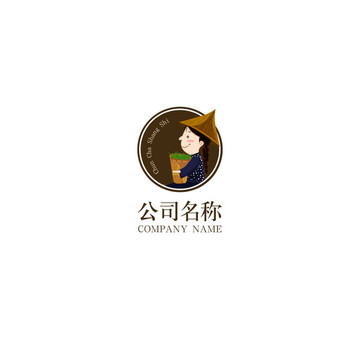 标志女孩茶叶logo