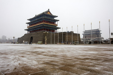 北京正阳楼雪景