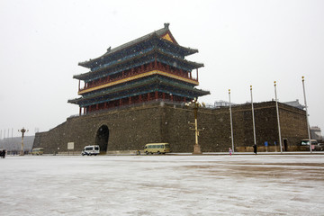 北京正阳楼雪景
