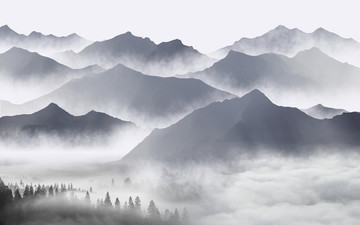 中式水墨山水畫