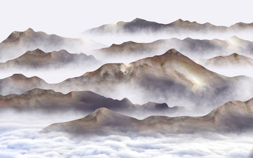 抽象水墨山水畫