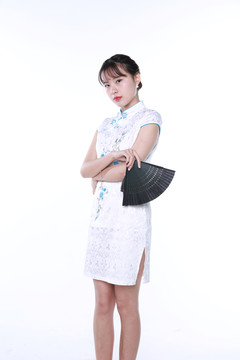 穿旗袍的美女?dāng)z影圖片