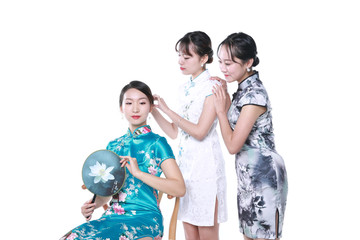 穿旗袍的美女?dāng)z影圖片