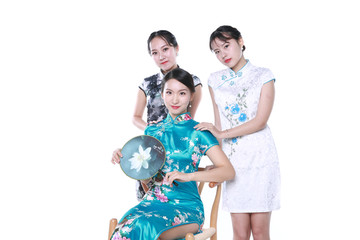 穿旗袍的美女素材圖片
