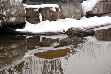 公园雪景