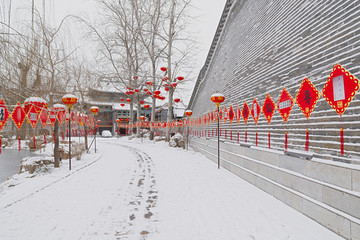 古城街道雪景