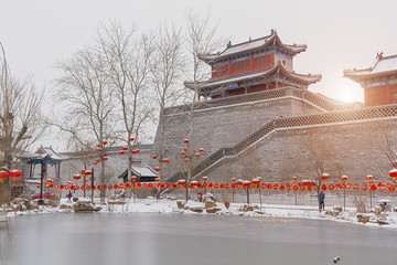 中式园林水墨建筑风景