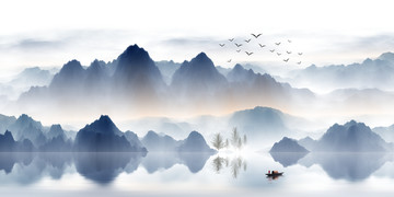 寫(xiě)意山水裝飾畫(huà)