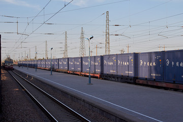火车集装箱运输车中欧班列