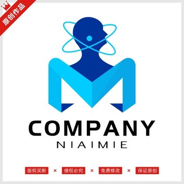 字母M智能科技LOGO標志商標