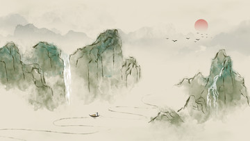 寫意水墨山水畫