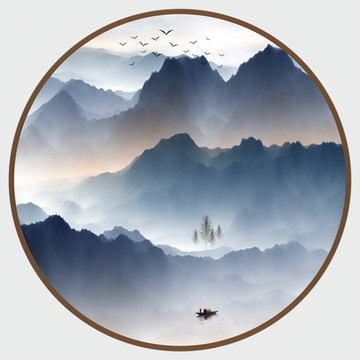水墨遠(yuǎn)山