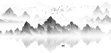 新中式中國(guó)風(fēng)意境山水裝飾畫(huà)