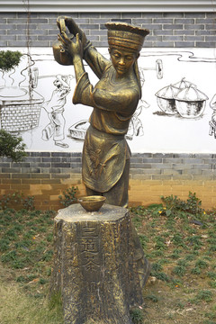 湘西三道茶文化雕塑