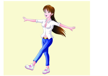 氧氣美女卡通
