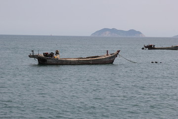 海景海鸥海洋游艇渔船渔业捕鱼