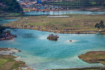 普者黑湿地湖心岛风光