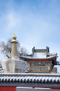 呼和浩特五塔寺雪景