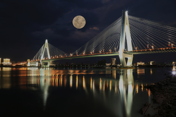 海口世纪大桥的月亮