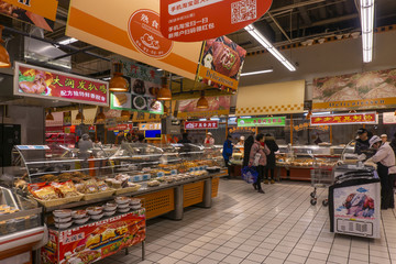 超市熟食区内景